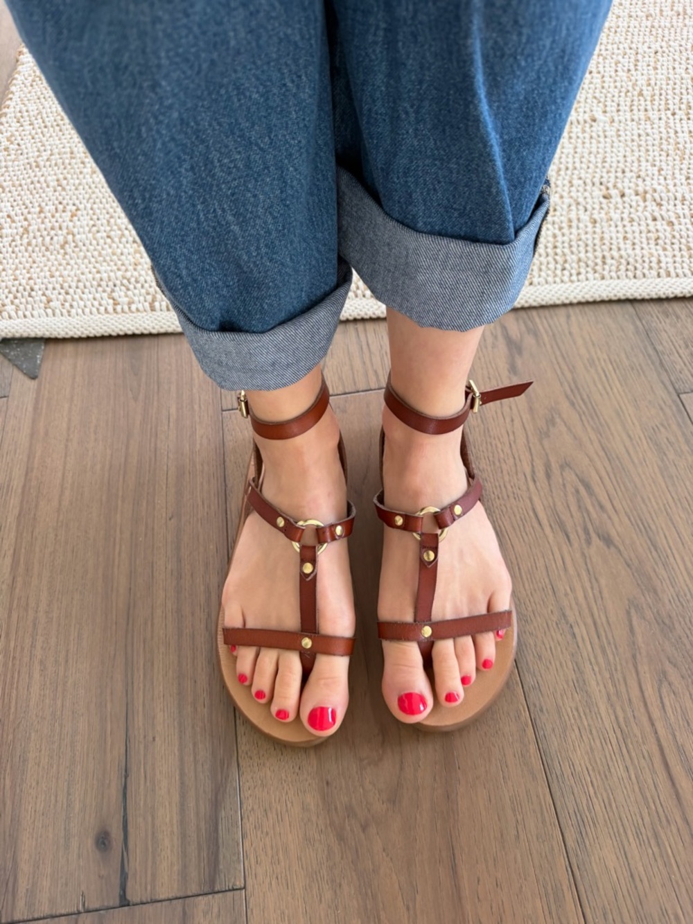 Aldo Tan and Brown Leather Strappy Sandals - worn 2x! Great condition - SZ 38/8